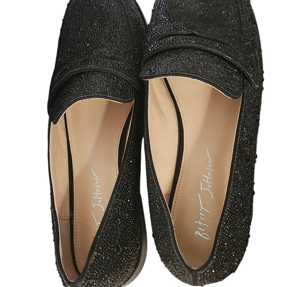 Women's Betsey Johnson Aron Black Rhinestone Loafers Size 11 - Picture 3 of 6